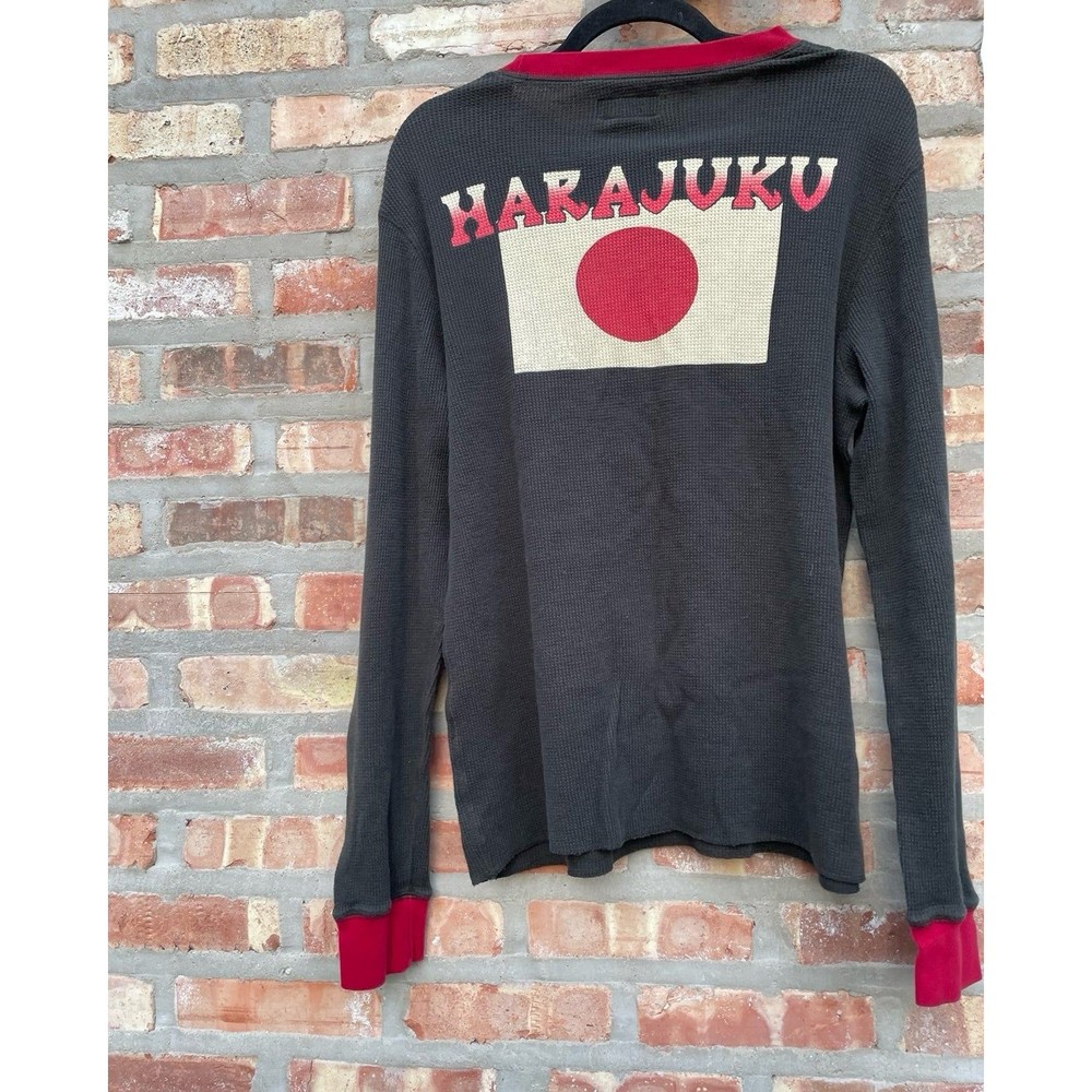 Lucky Brand vintage inspired harajaku thermal long sleeve shirt XL